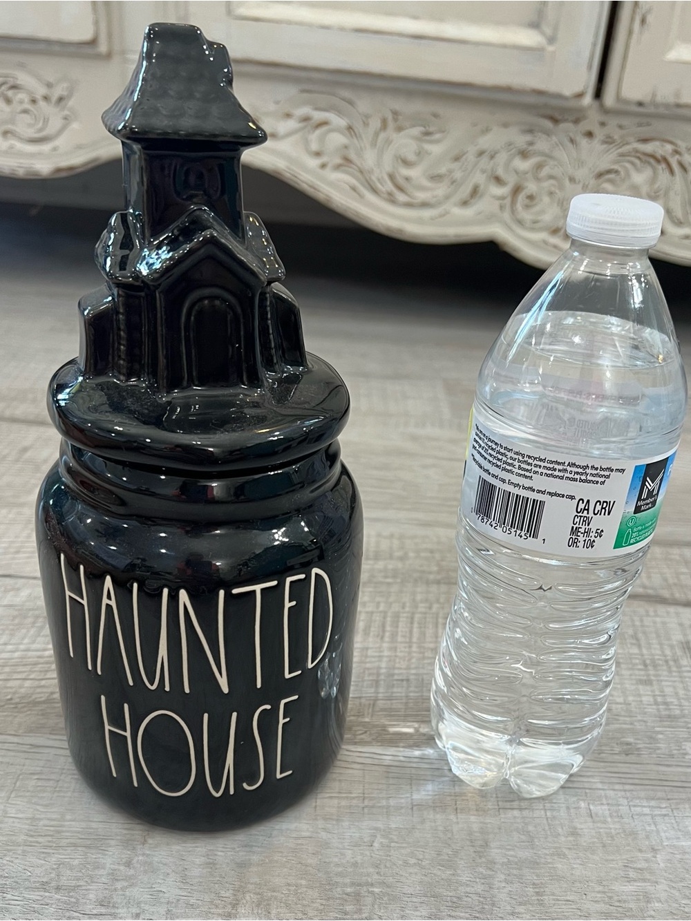 Rae Dunn Haunted House Ceramic Candy Jar - Black